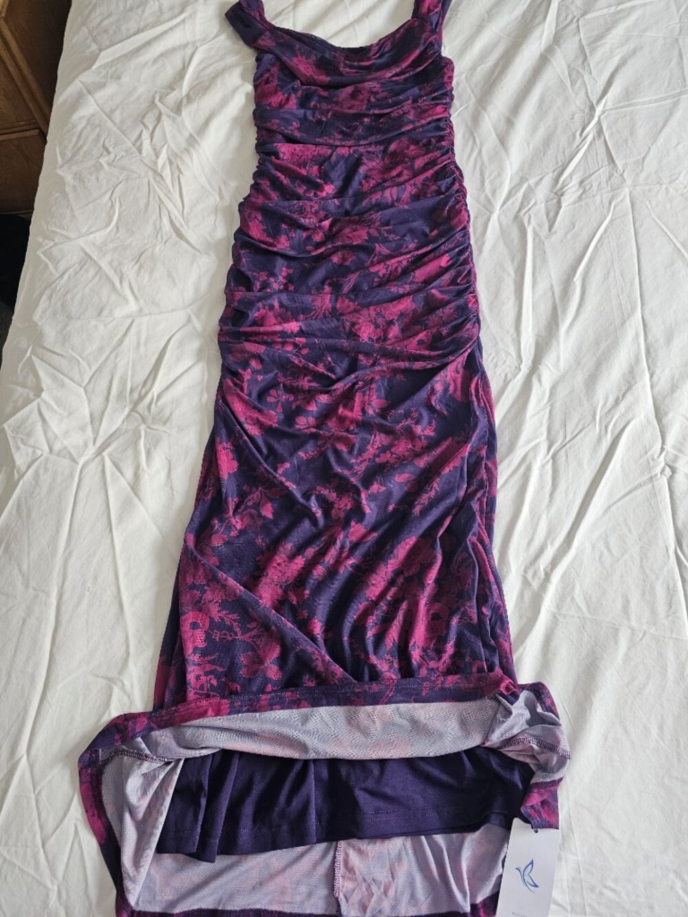 KUTUMAI Off The Shoulder Maxi Long Dress Corset Ruched Bodycon Cocktail Formal - Picture 7 of 9